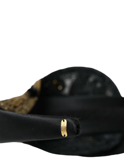 Dolce & Gabbana headband with gold logo detail