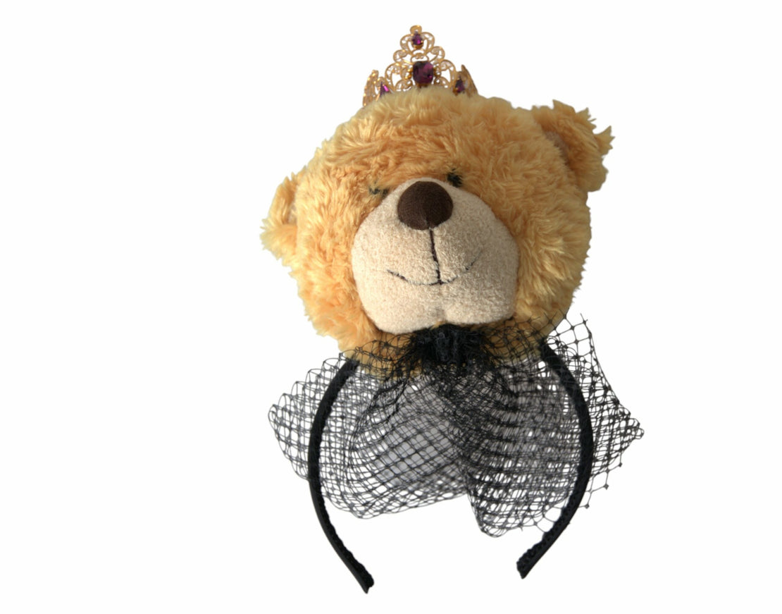 Dolce & Gabbana teddy bear hair band with gold crystal crown