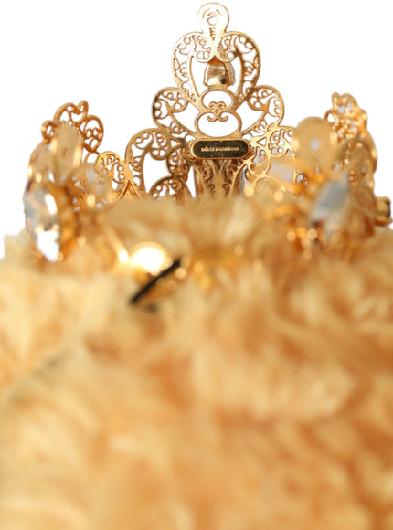 Gold crystal crown detail on Dolce & Gabbana hair band