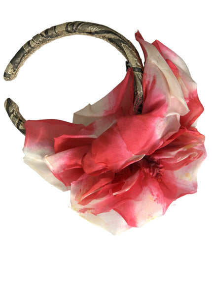 Top view of Dolce & Gabbana floral silk headband