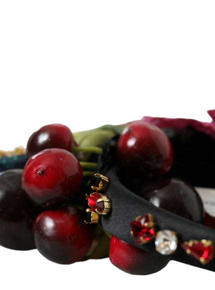 Close-up of cherries on Dolce & Gabbana hairband