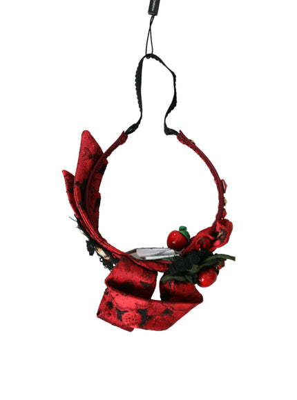 Back view of Dolce & Gabbana red cherry hairband