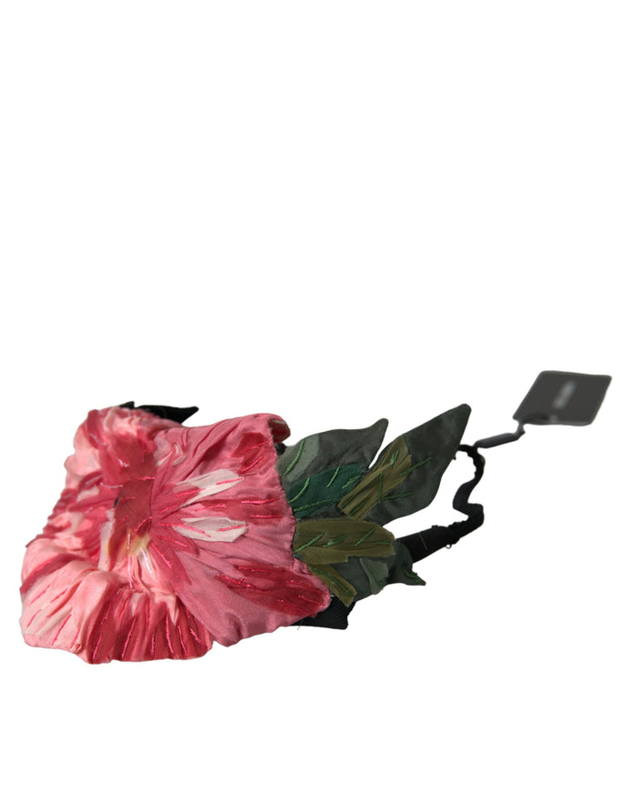 Side view of Dolce & Gabbana headband with floral design