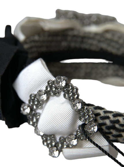 Close-up of crystal embellishments on headband