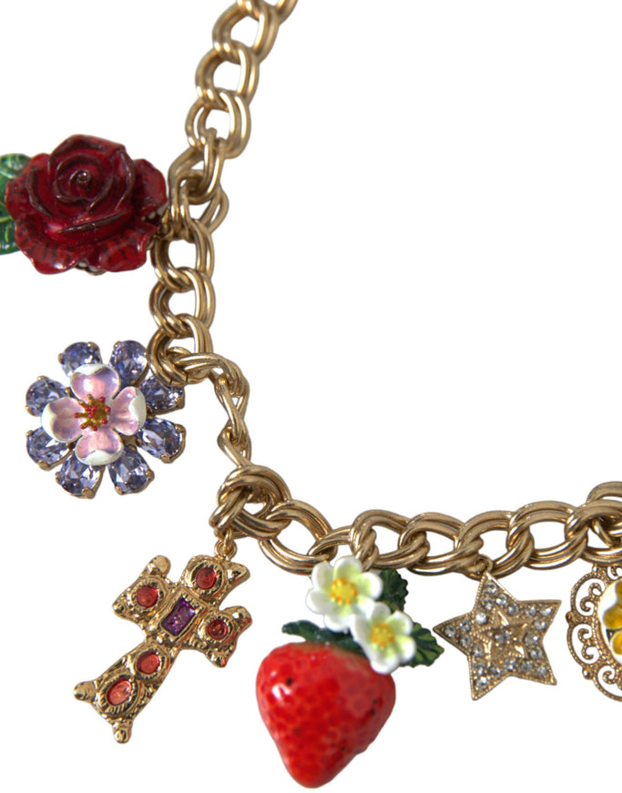 a close up of a bracelet with charms on it