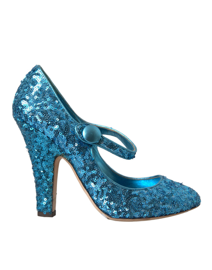 a blue high heeled shoe with a bow