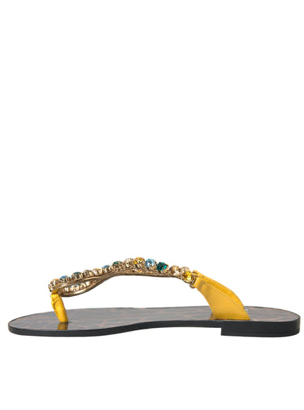 Dolce & Gabbana Leopard Crystal-Embellished Sandals