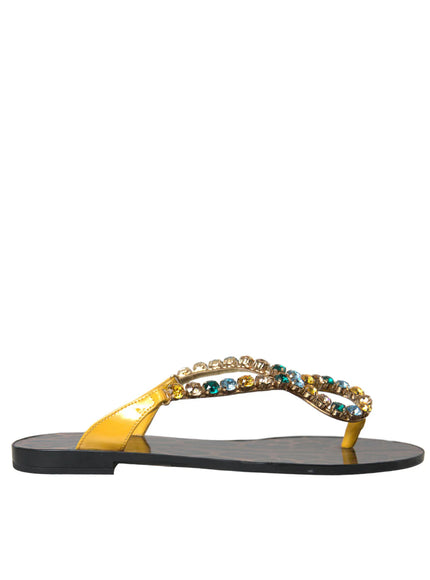 Dolce & Gabbana Leopard Crystal-Embellished Sandals
