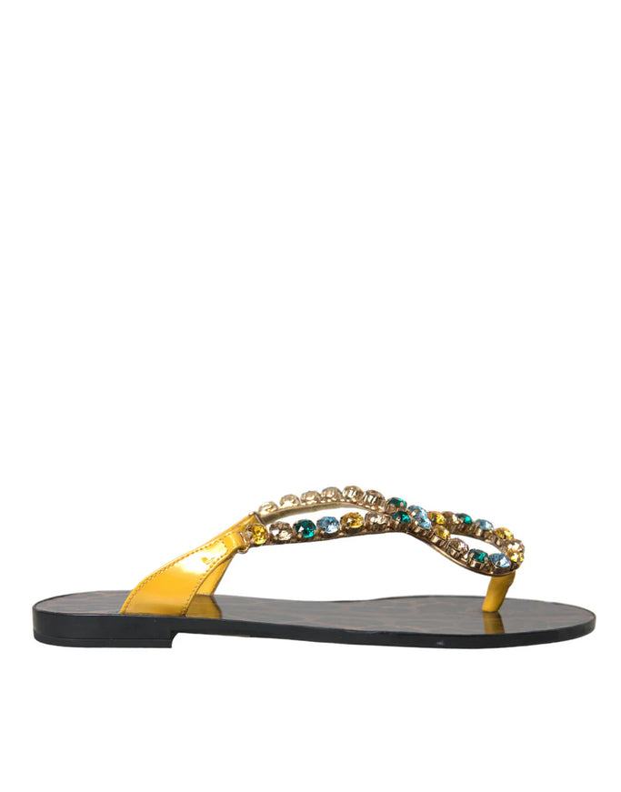 Dolce & Gabbana Leopard Crystal-Embellished Sandals