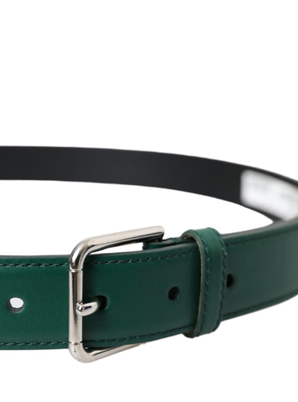 a green belt with a metal buckle