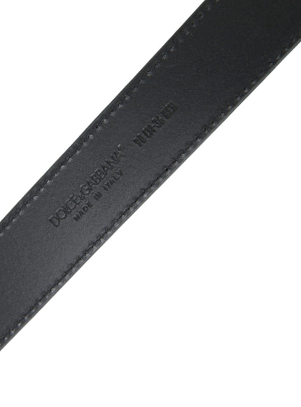 a close up of a black leather belt