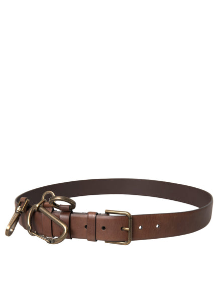 a brown leather belt with a metal buckle