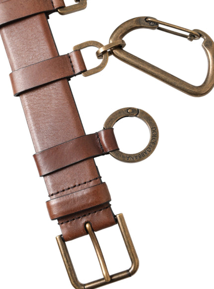 a brown leather watch strap with a metal buckle