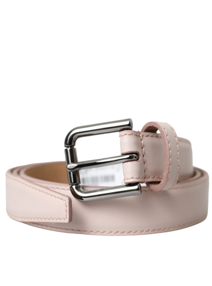 a pink belt with a metal buckle