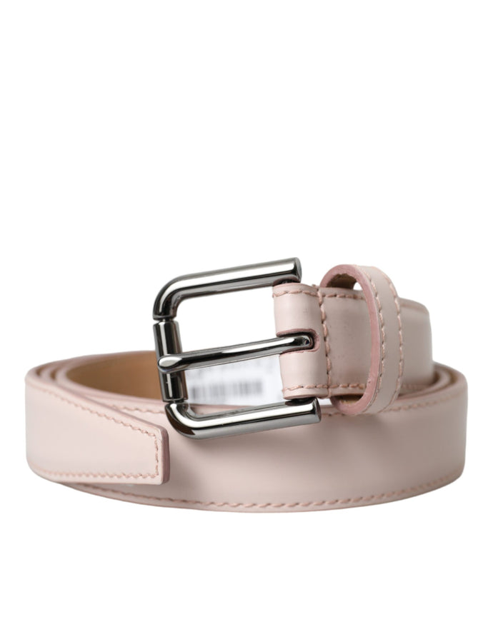 a pink belt with a metal buckle