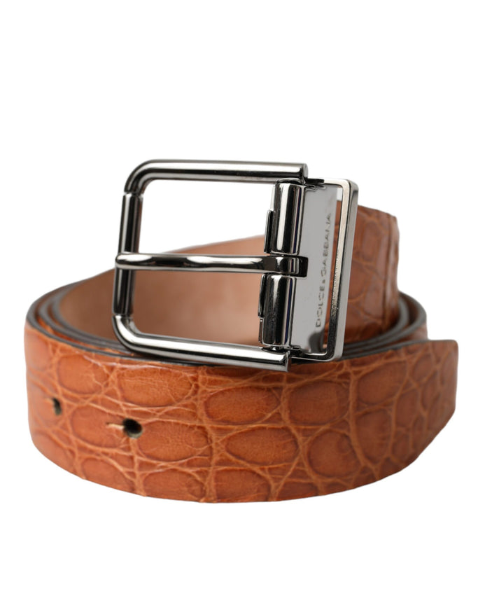 a brown leather belt with a metal buckle