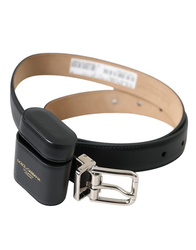 a black belt with a metal buckle