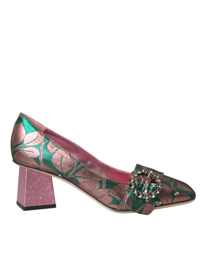 a women's shoe with a flower on the heel