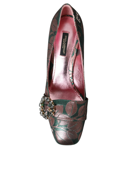 a woman's shoe with a flower on the heel