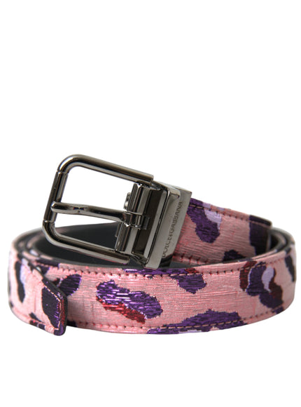 a pink and purple belt with a black buckle