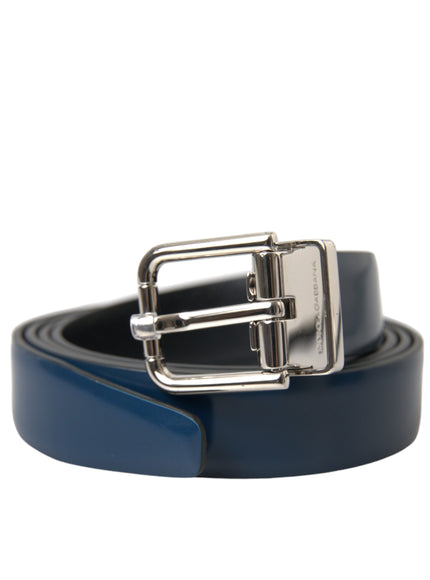 a blue belt with a metal buckle