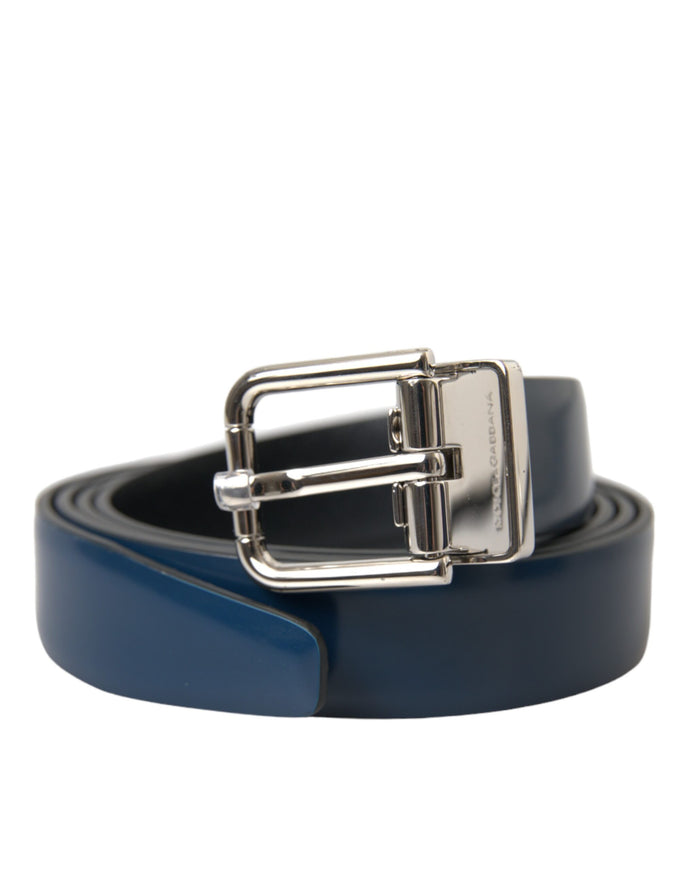 a blue belt with a metal buckle