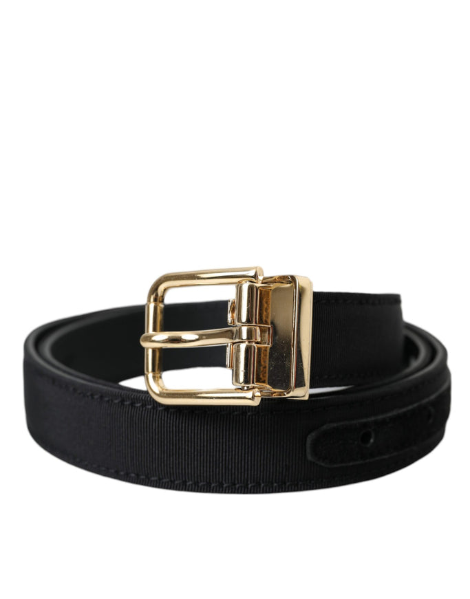 a black belt with a gold buckle