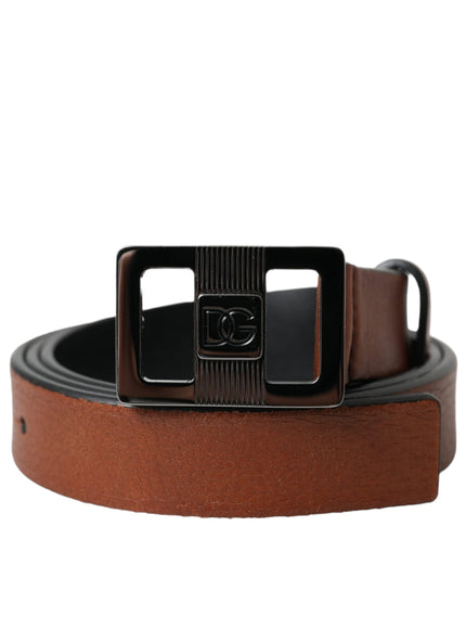 a brown belt with a black buckle