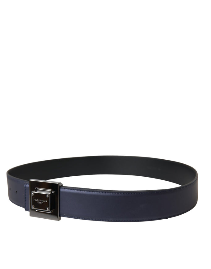 a black belt with a metal buckle on a white background