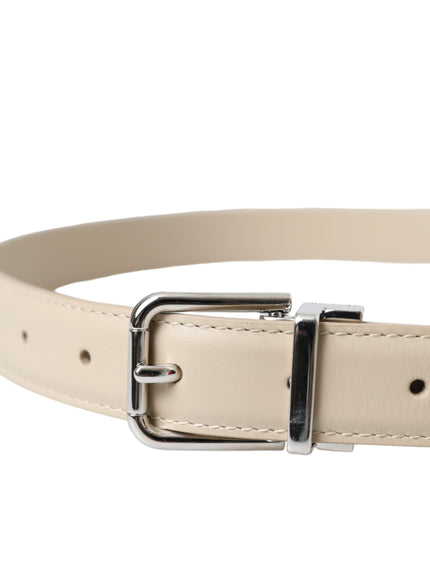 a white belt with a metal buckle