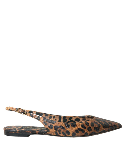 a pair of leopard print shoes on a white background