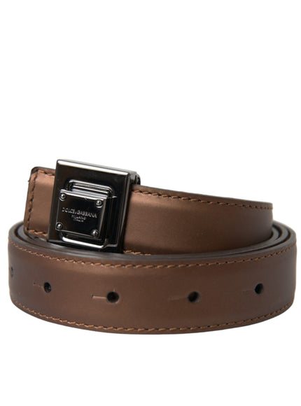 a brown leather belt with a metal buckle