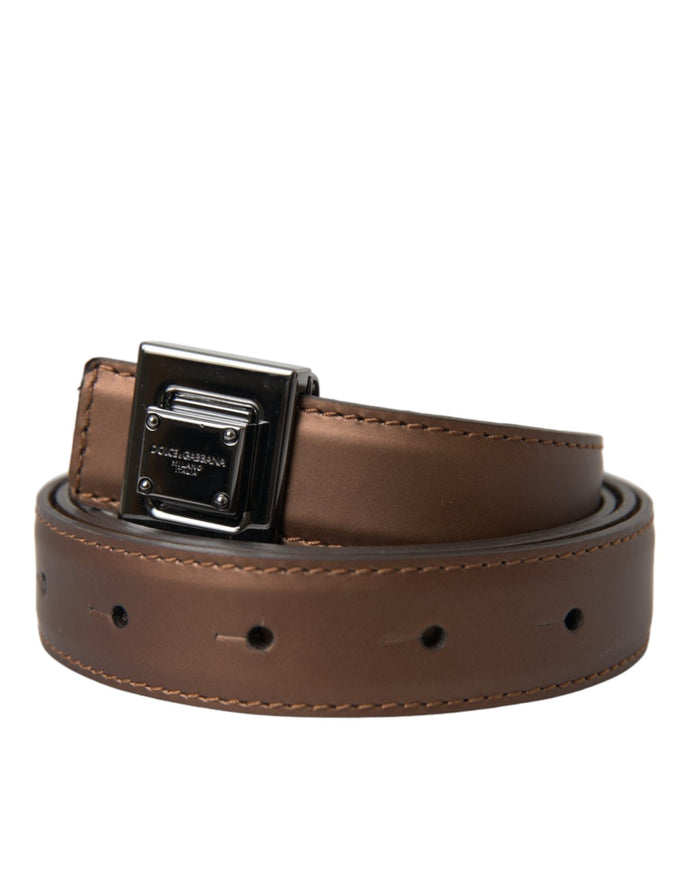 a brown leather belt with a metal buckle