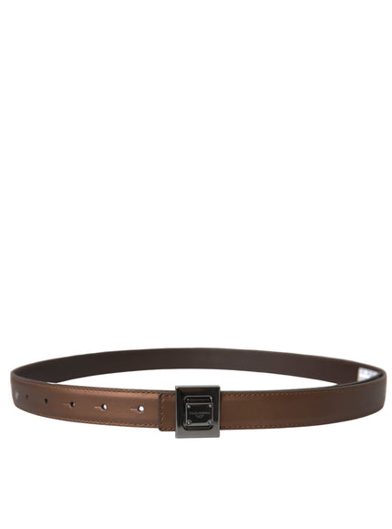 a brown belt with a black buckle on it