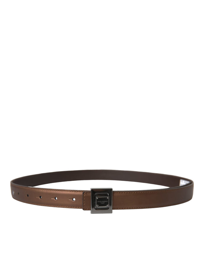 a brown belt with a black buckle on it