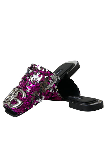 a pair of slippers with sequins on them