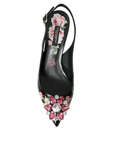 a high heeled shoe with flowers on it