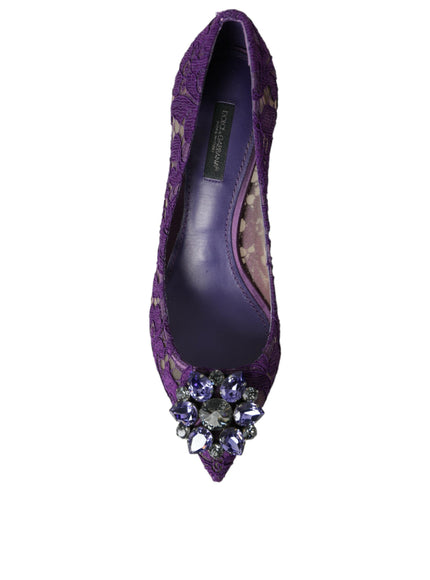 a purple shoe with a flower on the heel