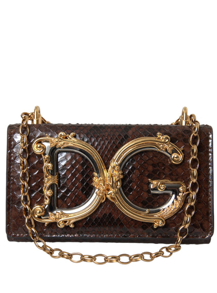 a brown and gold purse with the letter gg on it