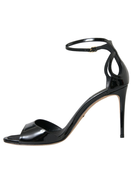 a women's black high heeled sandal