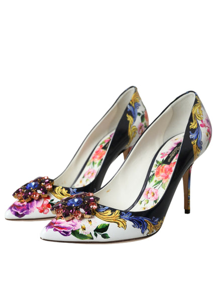 a pair of shoes with flowers painted on them