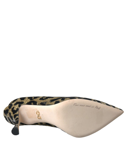 a pair of leopard print high heels on a white background