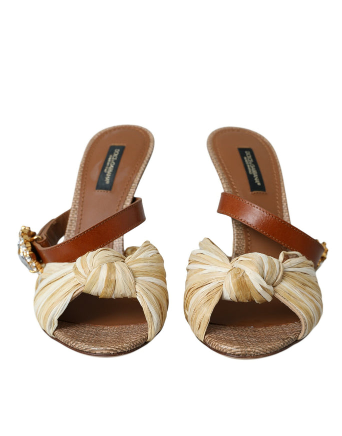 a pair of sandals with a bow on the side