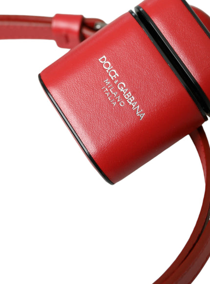 Dolce & Gabbana logo on red leather AirPods case