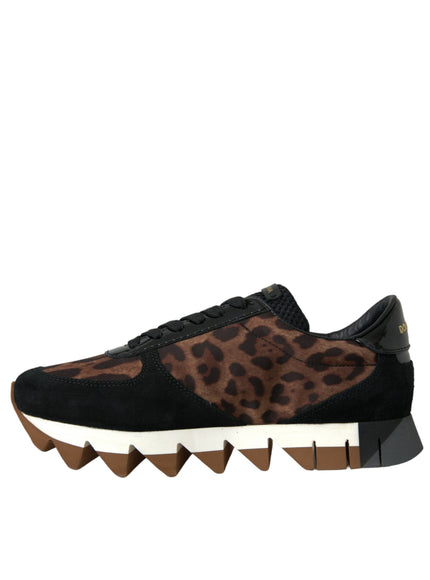 a leopard print sneaker on a white background