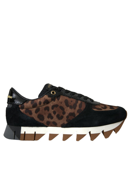 a leopard print sneaker on a white background