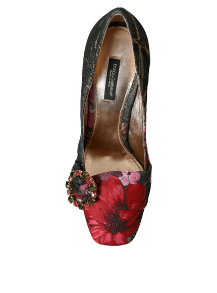 a woman's shoe with a flower on the heel