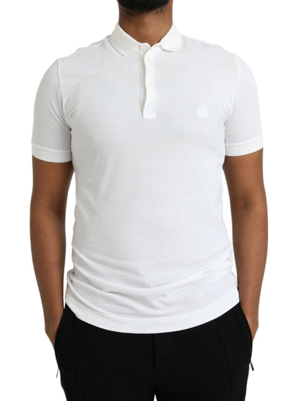 Dolce & Gabbana white polo t-shirt front view