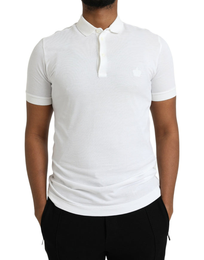 Dolce & Gabbana white polo t-shirt front view