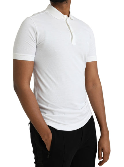 Dolce & Gabbana white polo t-shirt side view